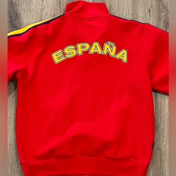 Espana Small Gold Football Spain National Futbol Soccer Team Full Zip Sweater - Picture 7 of 8